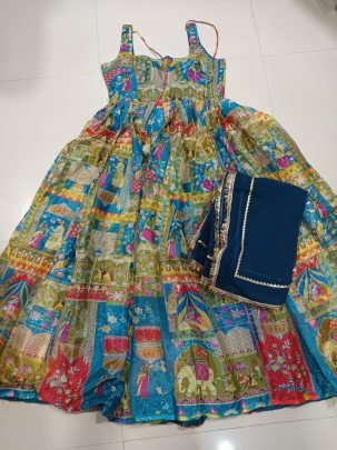Georgette Anarkali Jimmy Choo Gown With Dupatta