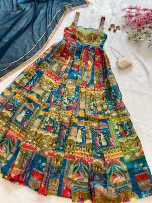Georgette Anarkali Jimmy Choo Gown With Dupatta