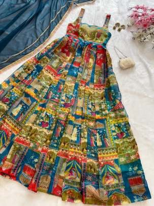 Georgette Anarkali Jimmy Choo Gown With Dupatta