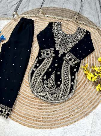 Georgette Fabric Black Colour Kids Sharara