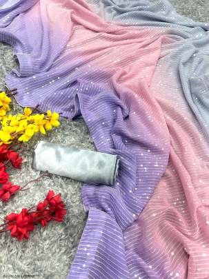 Georgette Fabrics Sequence Work Bollywood Style Saree