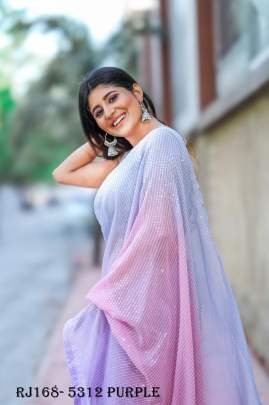 Georgette Fabrics Sequence Work Bollywood Style Saree