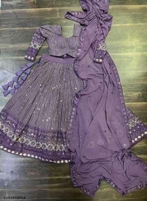 Georgette Sequence embroidered party wear lehenga choli