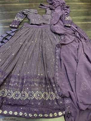 Georgette Sequence embroidered party wear lehenga choli
