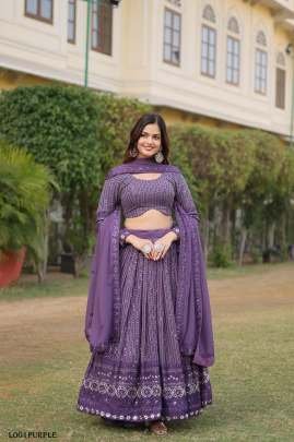 Georgette Sequence embroidered party wear lehenga choli
