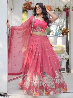 Gold Coin Embroidered Pink Lehenga Choli