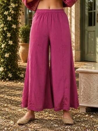 Gold Silk Fabric Gajari Colour Kurti Pant Dupatta