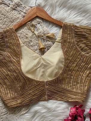 Golden Moti Work Ready Made Blouse