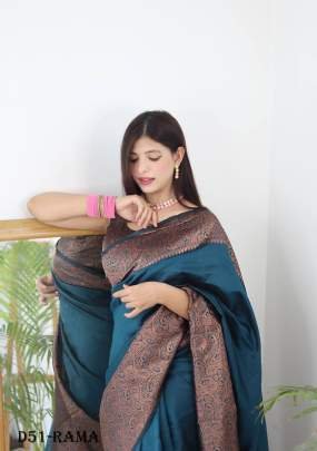 Golden Zari Banarasi Silk Saree for Special Occasions
