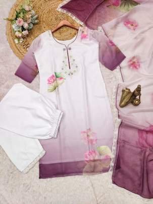 Gorgeous Designer Floral Printed Kurtis Set With Neck Work