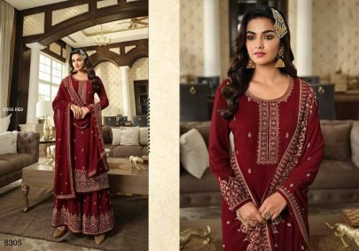 Gorgeous Red Georgette Semi Stitched Sharara Suit