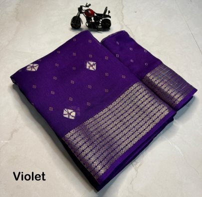 Gorgeous Saree In Violet Color  With Hd  Kalamkari  Style Print 