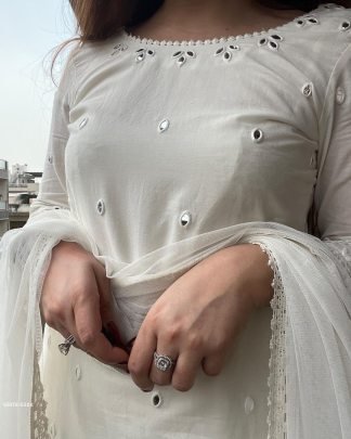 Gorgette Embroidery work Fourside lace broder Sharara suit