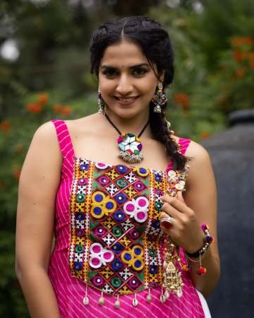 Gota patti  Work Rani  Colour Navratri Lehenga