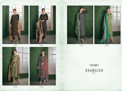 Gramo Khawaish Vol 1 451-456exclusive Designer Kurti Set