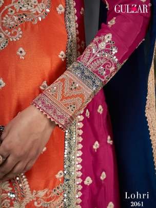 Grand Luxury Look Embroidered Chinon Pakistani Palazo Suits