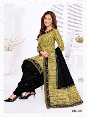 Green And Black Pure Cotton Readymade Printed Patiala Suits