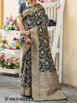 Green Designer Soft Banarasi Katan Silk Saree