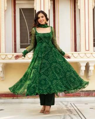 Anarkali Green Suit