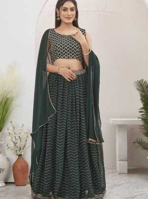 Green Georgette Readymade Lehenga Choli for Mehendi Function