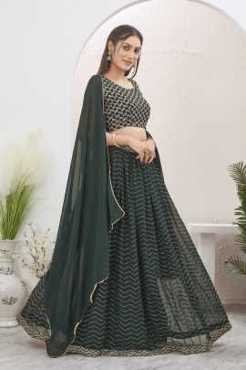 Green Georgette Readymade Lehenga Choli for Mehendi Function