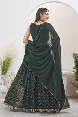 Green Georgette Readymade Lehenga Choli for Mehendi Function