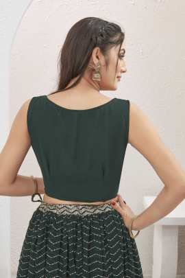 Green Georgette Readymade Lehenga Choli for Mehendi Function