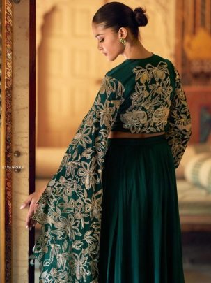 Green Indo-western 2pice Outfit -Exclusive Collection By Sayuri Designer