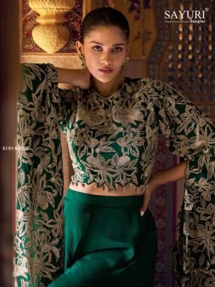 Green Indo-western 2pice Outfit -Exclusive Collection By Sayuri Designer
