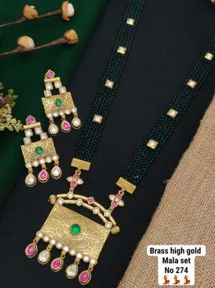 Green mala Necklace And Earrings Set