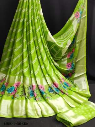 Green Pure Moss Georgette Sarees