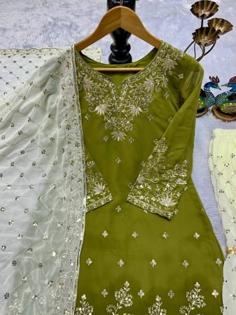 Green Sharara Suit Set for Women