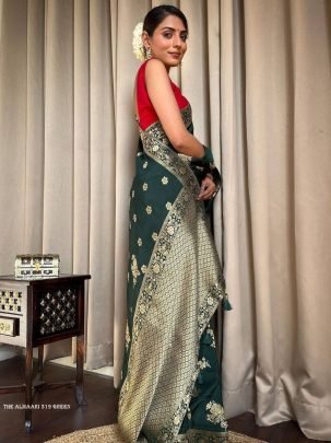 Green Tradition Ladies Banarasi Soft Silk Saree
