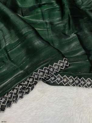 Green Zimmy Choo Burberry Sequence Silk Saree