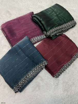 Green Zimmy Choo Burberry Sequence Silk Saree