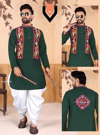Gujarati Traditional Kurta Dhoti Set