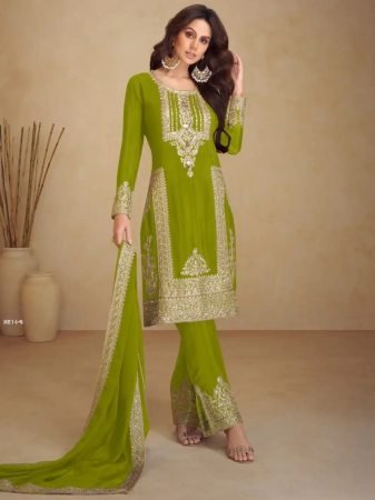 Gulkayra Eid Special Multi Embroidered Heavy Chinon Silk Readymade Suit