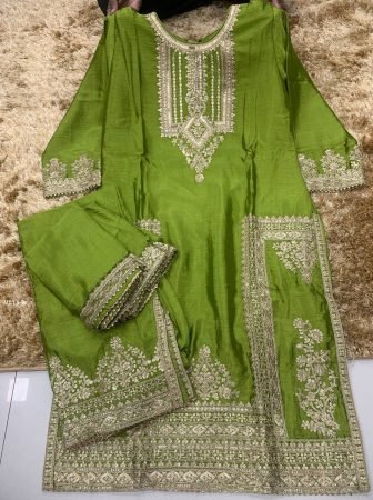 Gulkayra Eid Special Multi Embroidered Heavy Chinon Silk Readymade Suit
