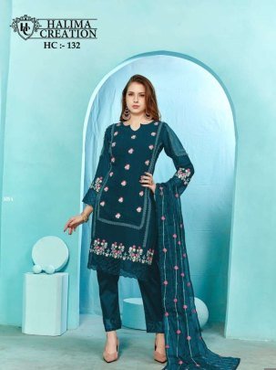 Halima 132 Color Series Designer Ready To Wear Geoegette Kurti Pant Set