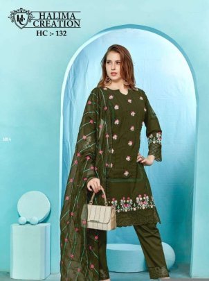 Halima 132 Color Series Designer Ready To Wear Geoegette Kurti Pant Set