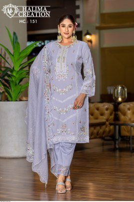 Halima Creation 151 Delightful Organza Kurti Set