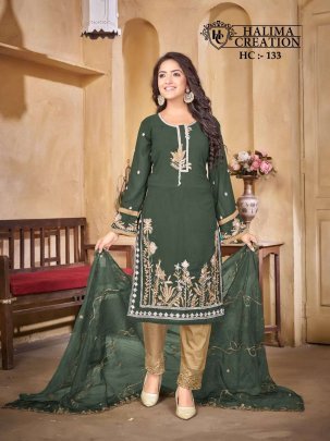 Halima Creation Hc 133 Amazing Fancy Stylish Kurti With Pant And Dupatta