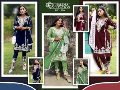 Halima Hc 116  Elegance Faux Georgette Readymade Suit