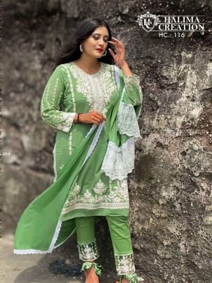 Halima Hc 116  Elegance Faux Georgette Readymade Suit