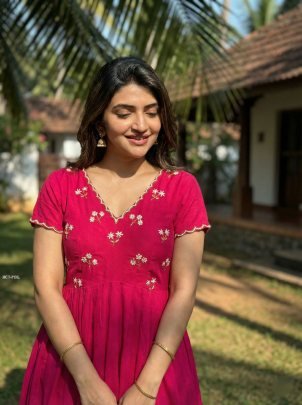 Hand Work Pink South Special One Piece Dress