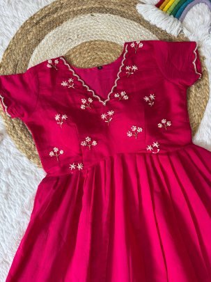 Hand Work Pink South Special One Piece Dress