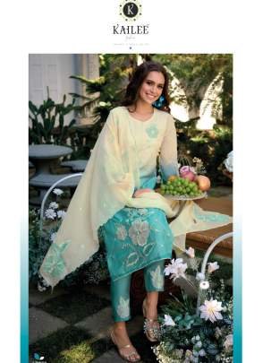 Hand Work Sky Blue Colour  Kurti Pant Dupatta by Suroor Kailee Fashion