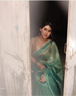 HandWork HOTFIX Lace With Embroidery Lace Border Tissue Silk Saree