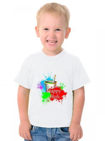 Happy Holi Print Kids T shirt 