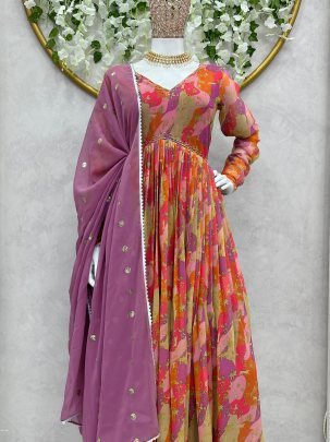 Havy Faux Georgette febric and Digital print  Designer Nayra Cut Suit